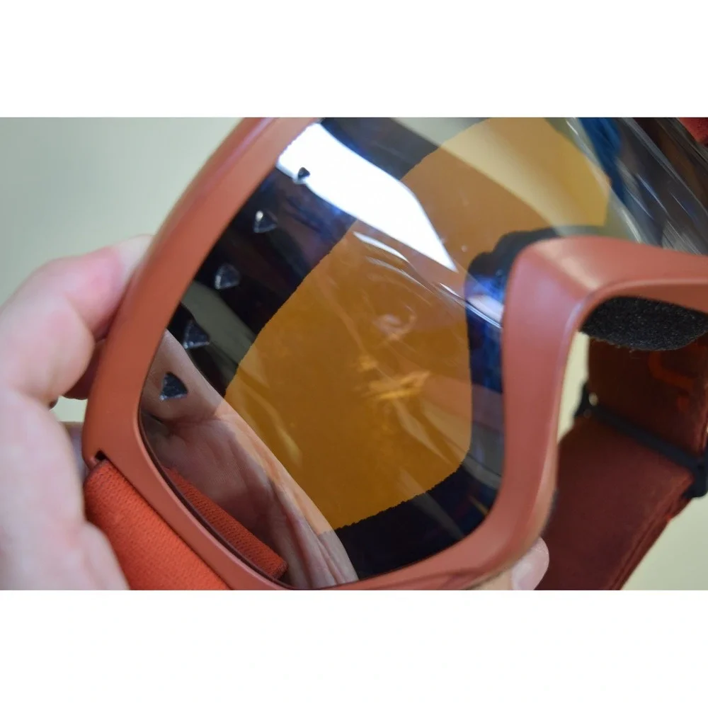 Vintage Anon Goggles Mirror / Amber Lens Red Frame FLAW